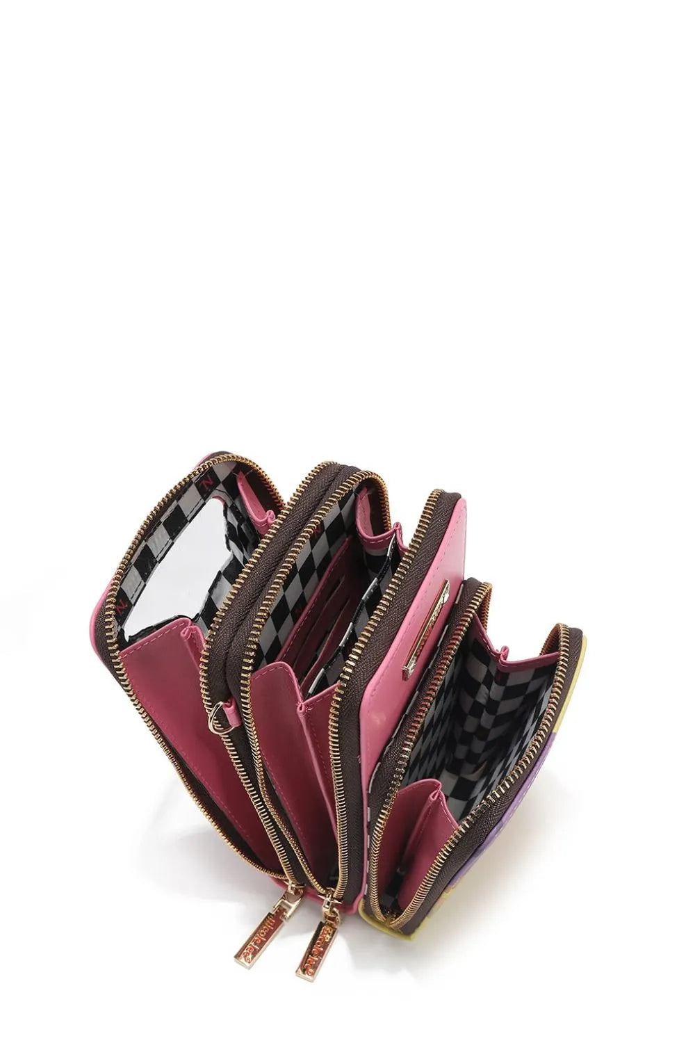Nicole Lee USA Multi-Zip Phone Case Crossbody Bag