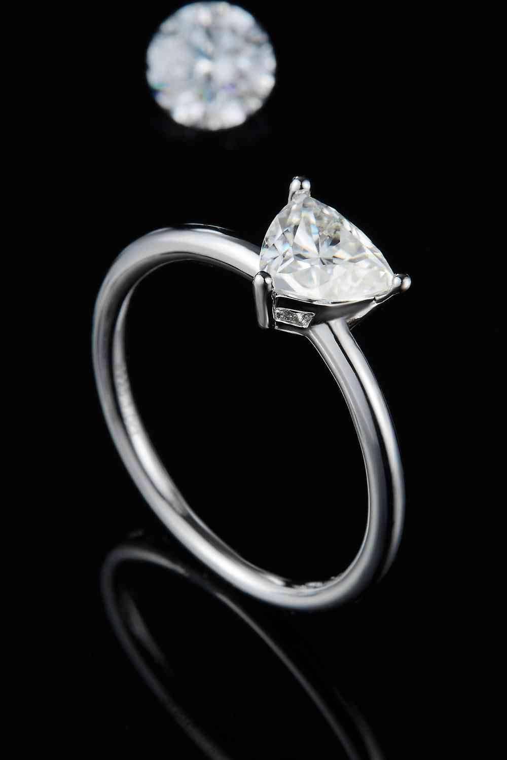 1 Carat Moissanite 925 Sterling Silver Solitaire Ring - Clothes For Her Online Store