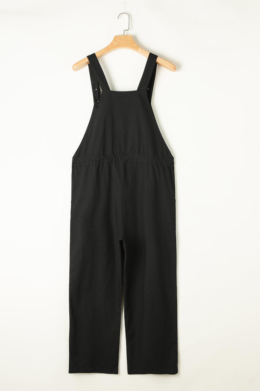 Drawstring Wide Strap Overalls with Pockets - Clothes For Her Online Store