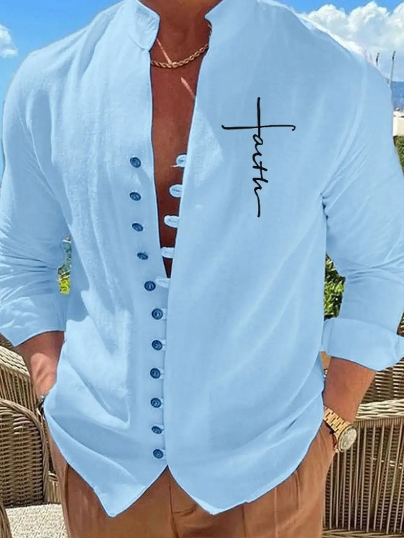 Men's Full Size Button Down Casual Shirt Plus Size