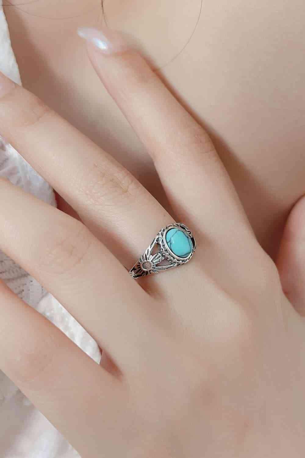 Turquoise 925 Sterling Silver Ring - Clothes For Her Online Store