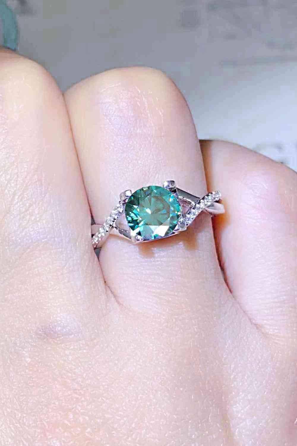 1 Carat Moissanite Crisscross 925 Sterling Silver Ring - Clothes For Her Online Store
