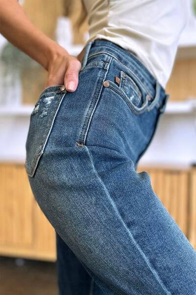 Judy Blue Full Size Tummy Control High Waist Slim Jeans - Clothes For Her Online Store