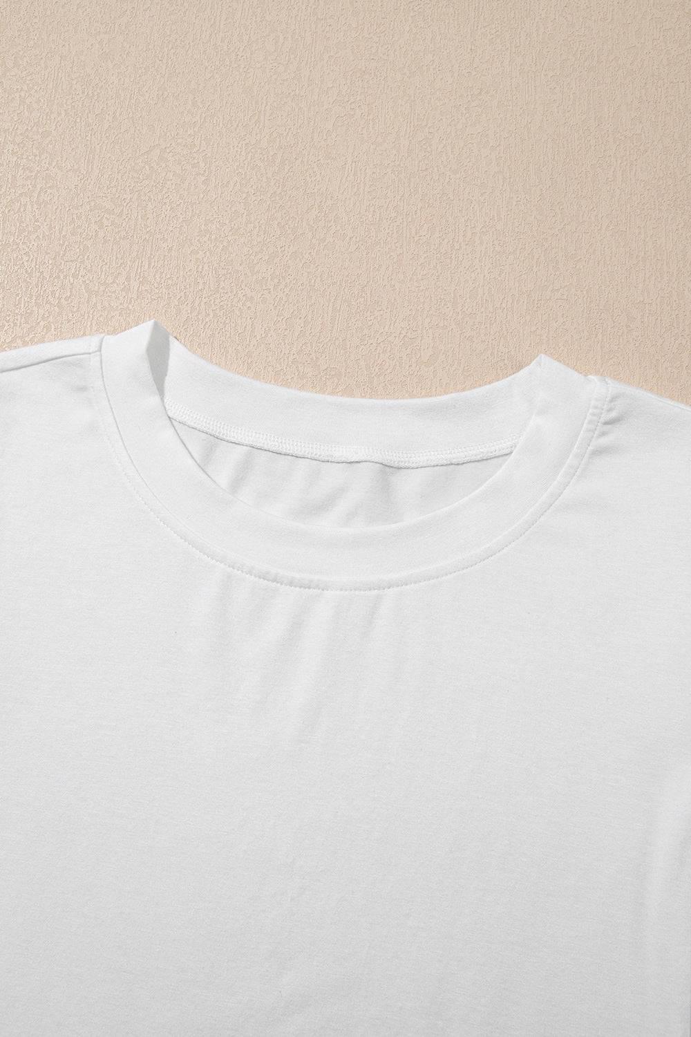 Hollow Out Embroidered Short Sleeve Round Neck Top - Clothes For Her Online Store