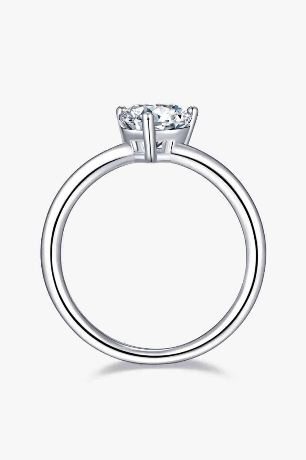 1 Carat Moissanite 925 Sterling Silver Solitaire Ring - Clothes For Her Online Store
