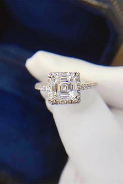 2 Carat Moissanite 925 Sterling Silver Ring - Clothes For Her Online Store