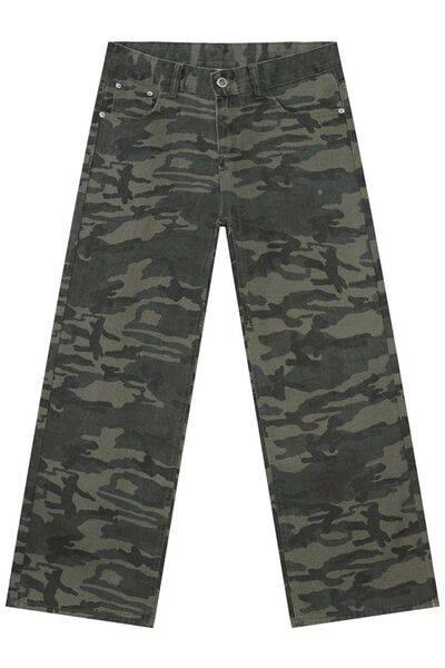 Camouflage Jeans with Pockets - Clothes For Her Online Store