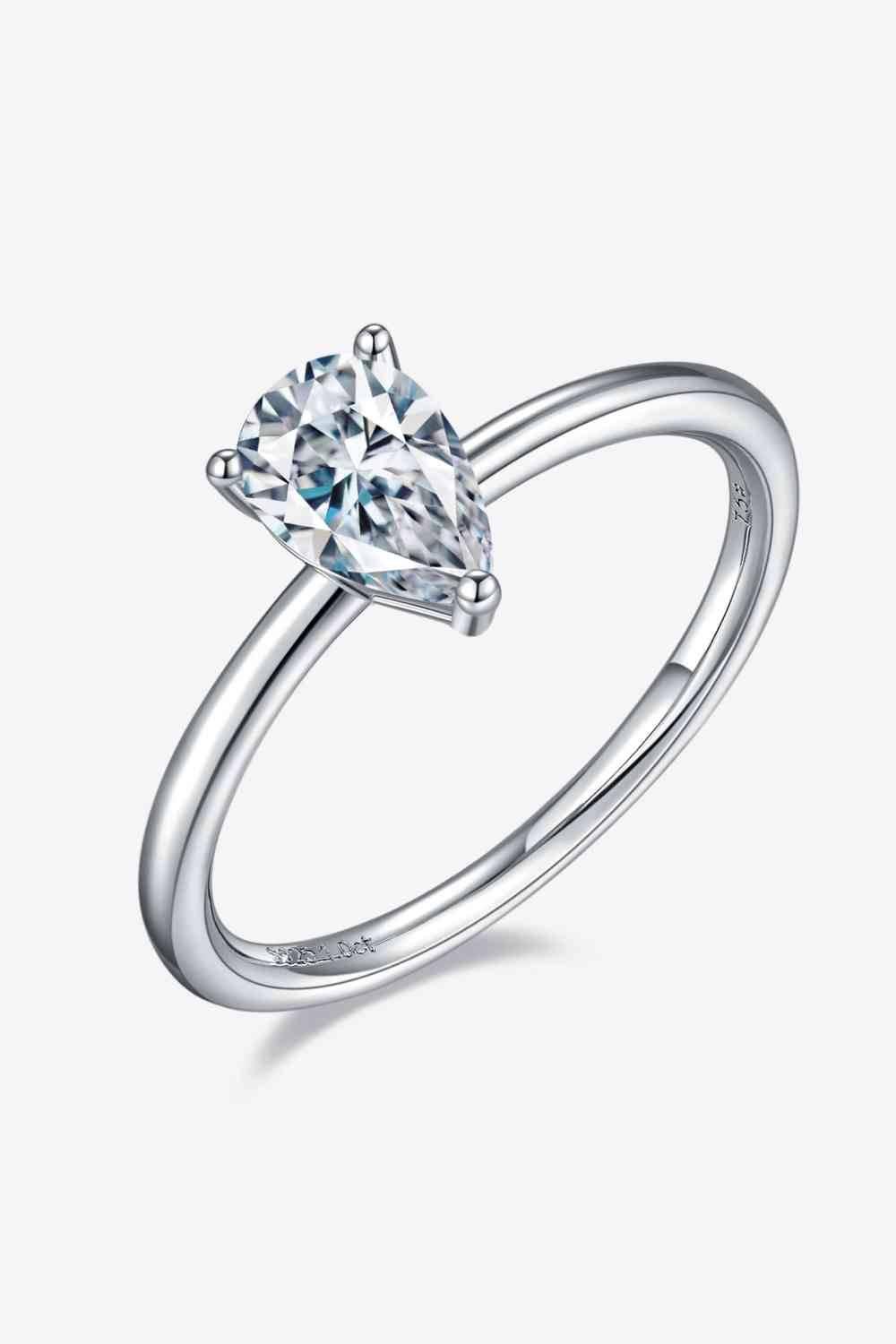 1 Carat Moissanite 925 Sterling Silver Solitaire Ring - Clothes For Her Online Store