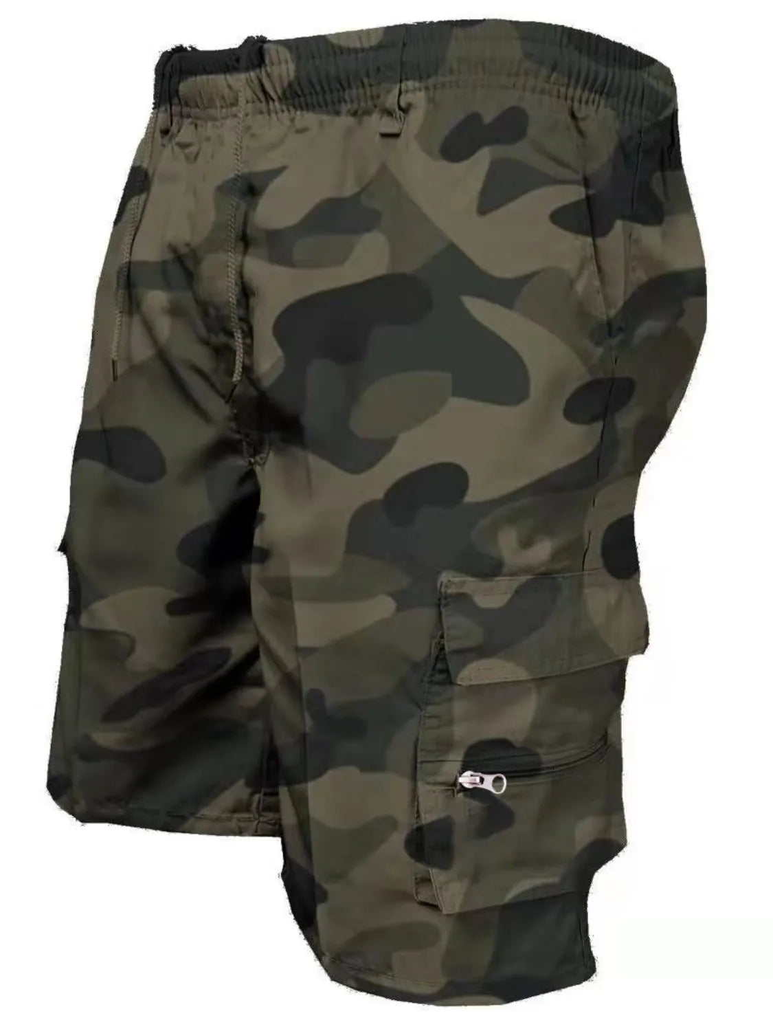 Men's Plus Size Drawstring Shorts with Cargo Pockets