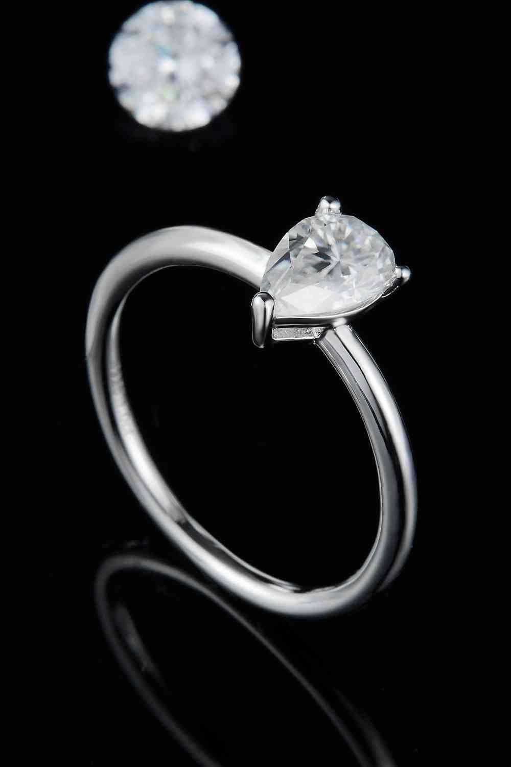 1 Carat Moissanite 925 Sterling Silver Solitaire Ring - Clothes For Her Online Store