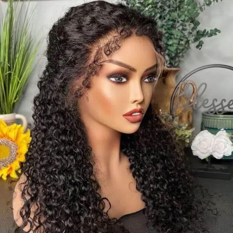 4C Kinky Baby Hair Undetectable Breathable Soft Invisible Edge Lace Front Wig,13X4 13X6 Water Wave Frontal Human Hair Wigs - Clothes For Her Online Store