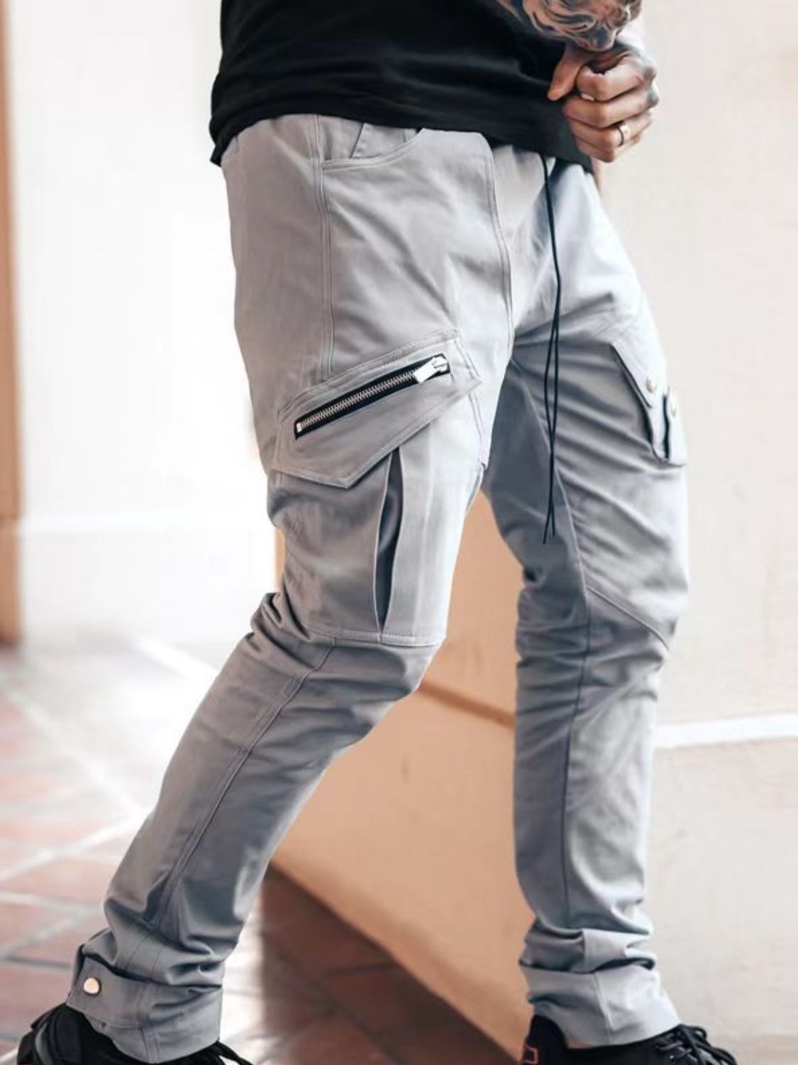 Men's Plus Size Pants with Cargo Pockets