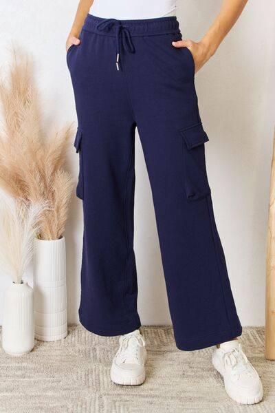 RISEN Drawstring Relaxed Cargo Wide Leg Pants - Clothes For Her Online Store