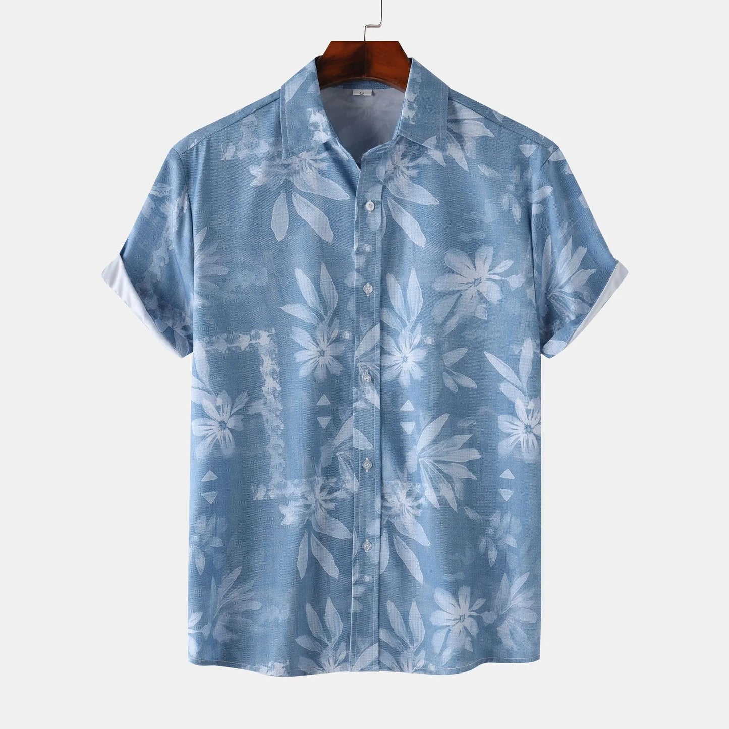 Men's Print Short Sleeve Button-Up Shirt