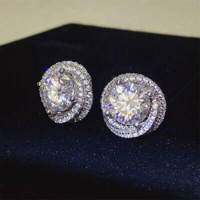 6 Carat Moissanite 925 Sterling Silver Earrings - Clothes For Her Online Store