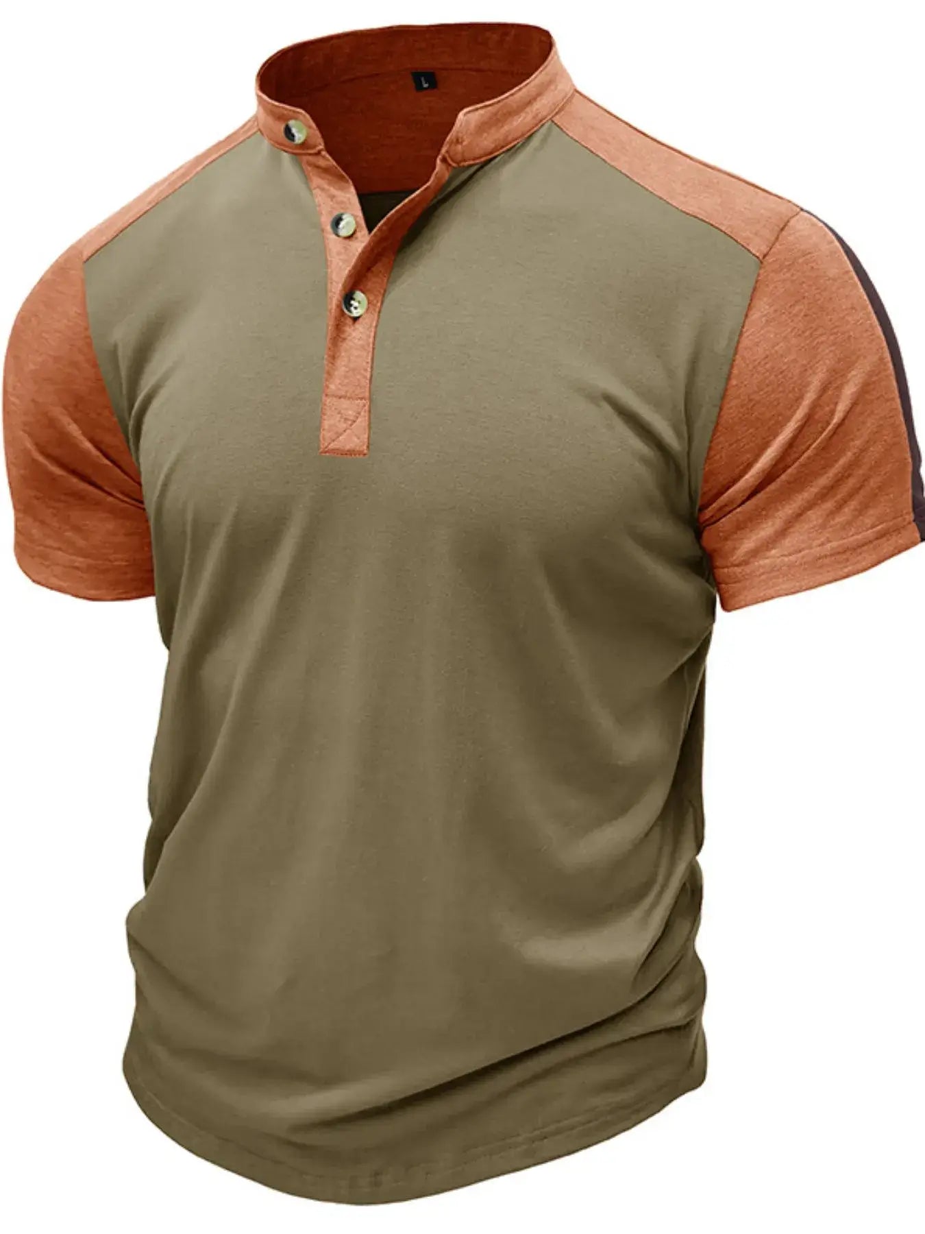Men's Plus Size Color Block Short Sleeve Polo Shirt