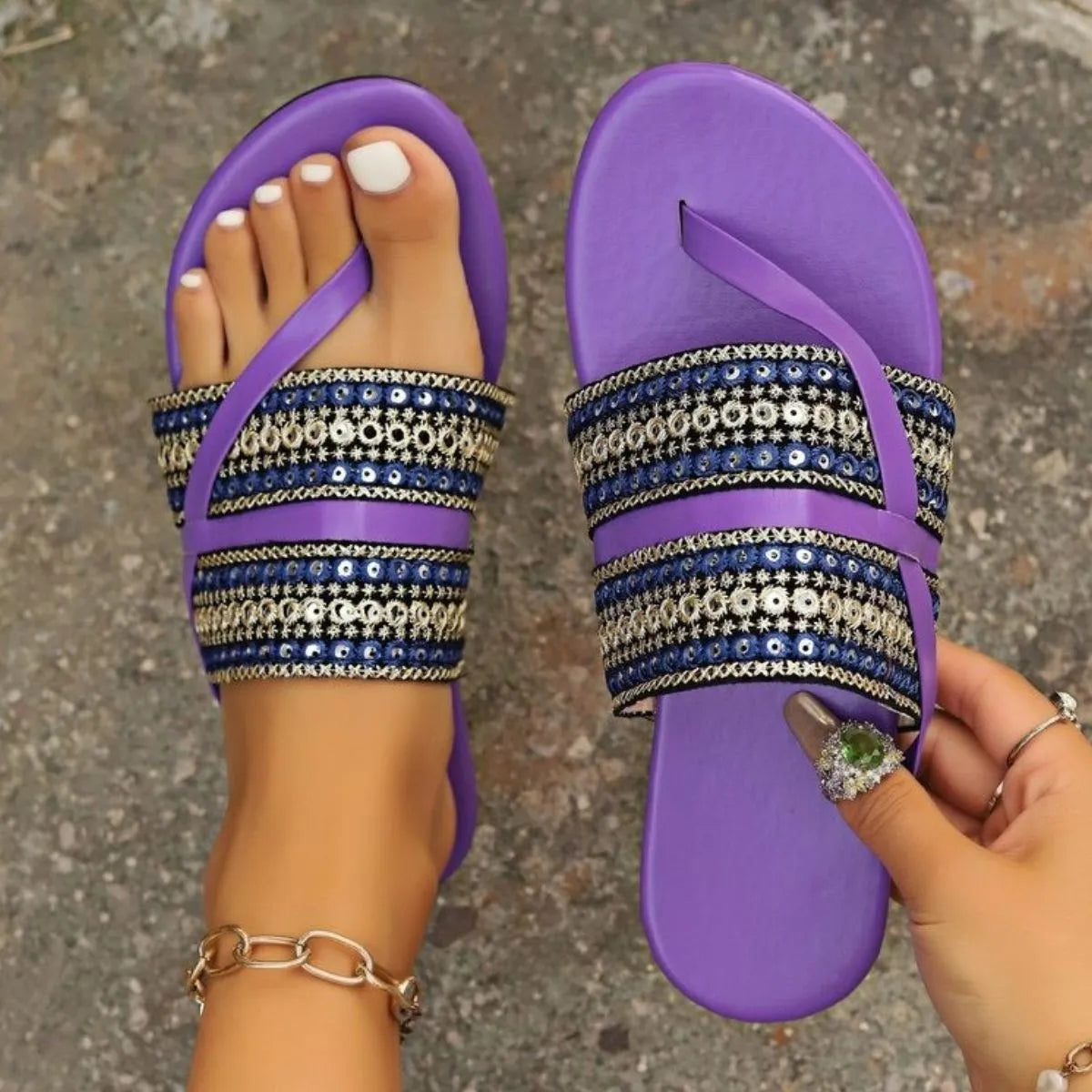 Toe Post Flats Sandals