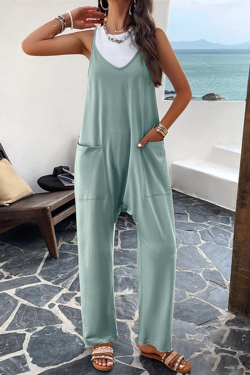 Devine Pocketed Spaghetti Strap Overalls - Clothes For Her Online Store