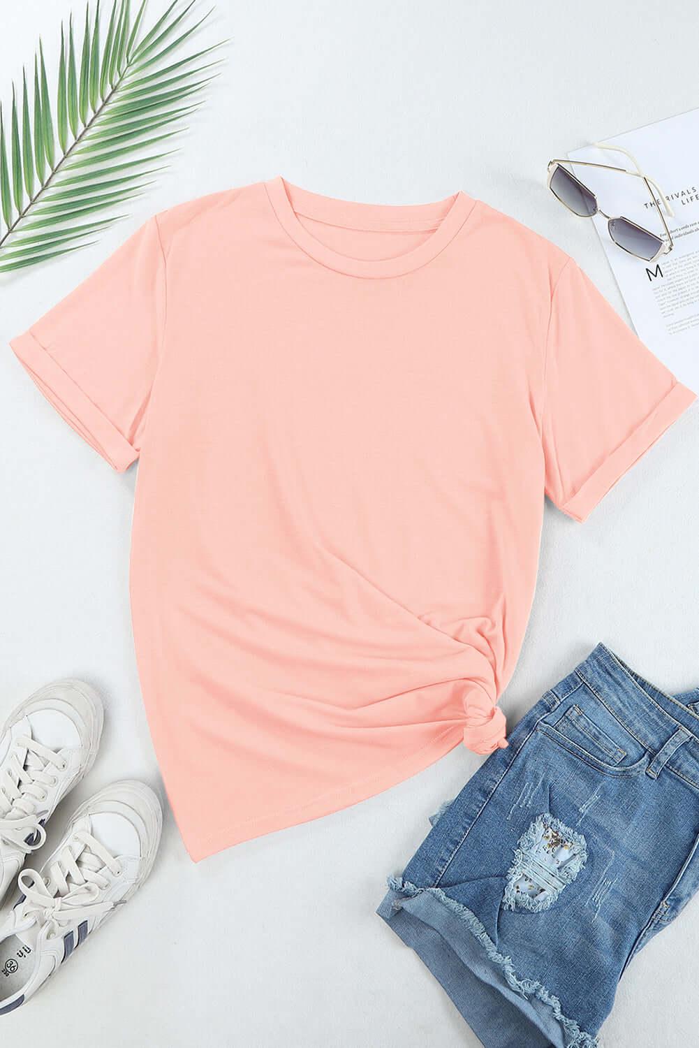 Rabbit Round Neck Short Sleeve T-Shirt - Clothes For Her Online Store