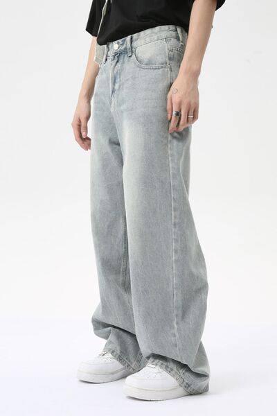 Wide Leg Jeans with Pockets - Clothes For Her Online Store