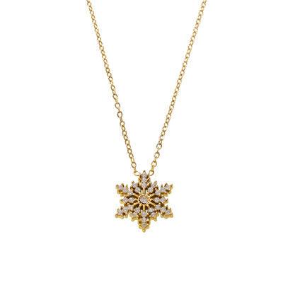 Stainless Steel Inland Zircon Snowflake Necklace - Clothes For Her Online Store