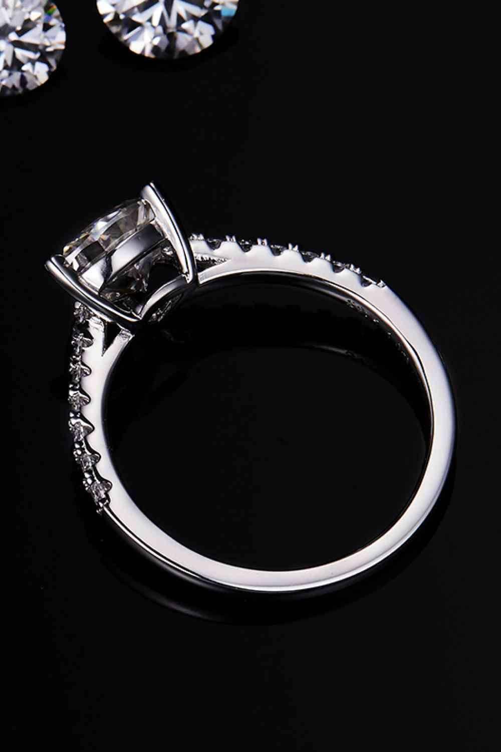 1 Carat Moissanite Triangle 925 Sterling Silver Ring - Clothes For Her Online Store