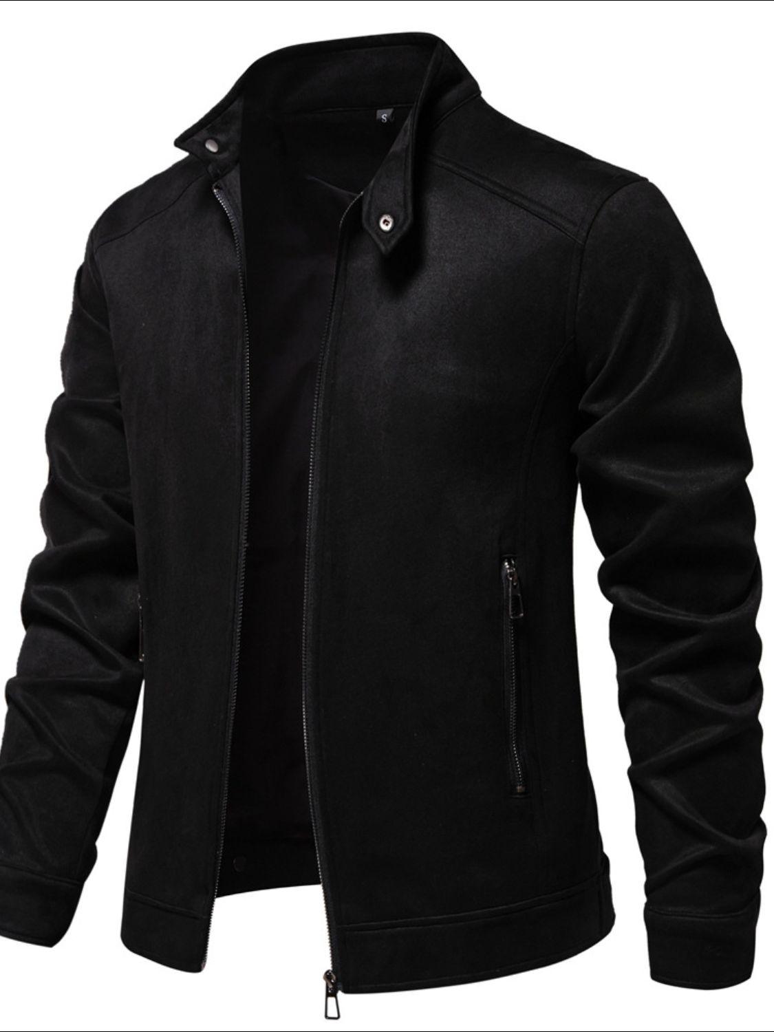 Men's Zip Up Long Sleeve Biker Jacket - Clothes For Her Online Store