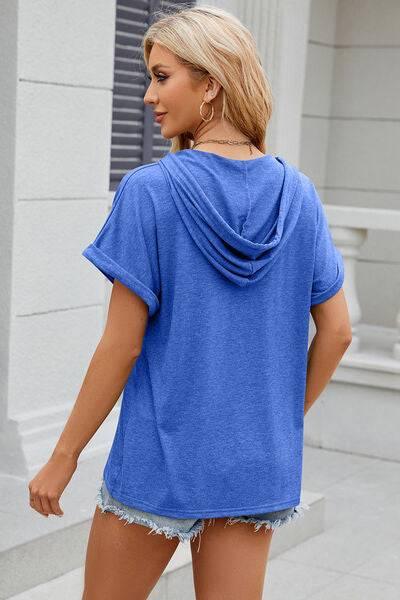 Florira Hooded Short Sleeve T-Shirt - Clothes For Her Online Store