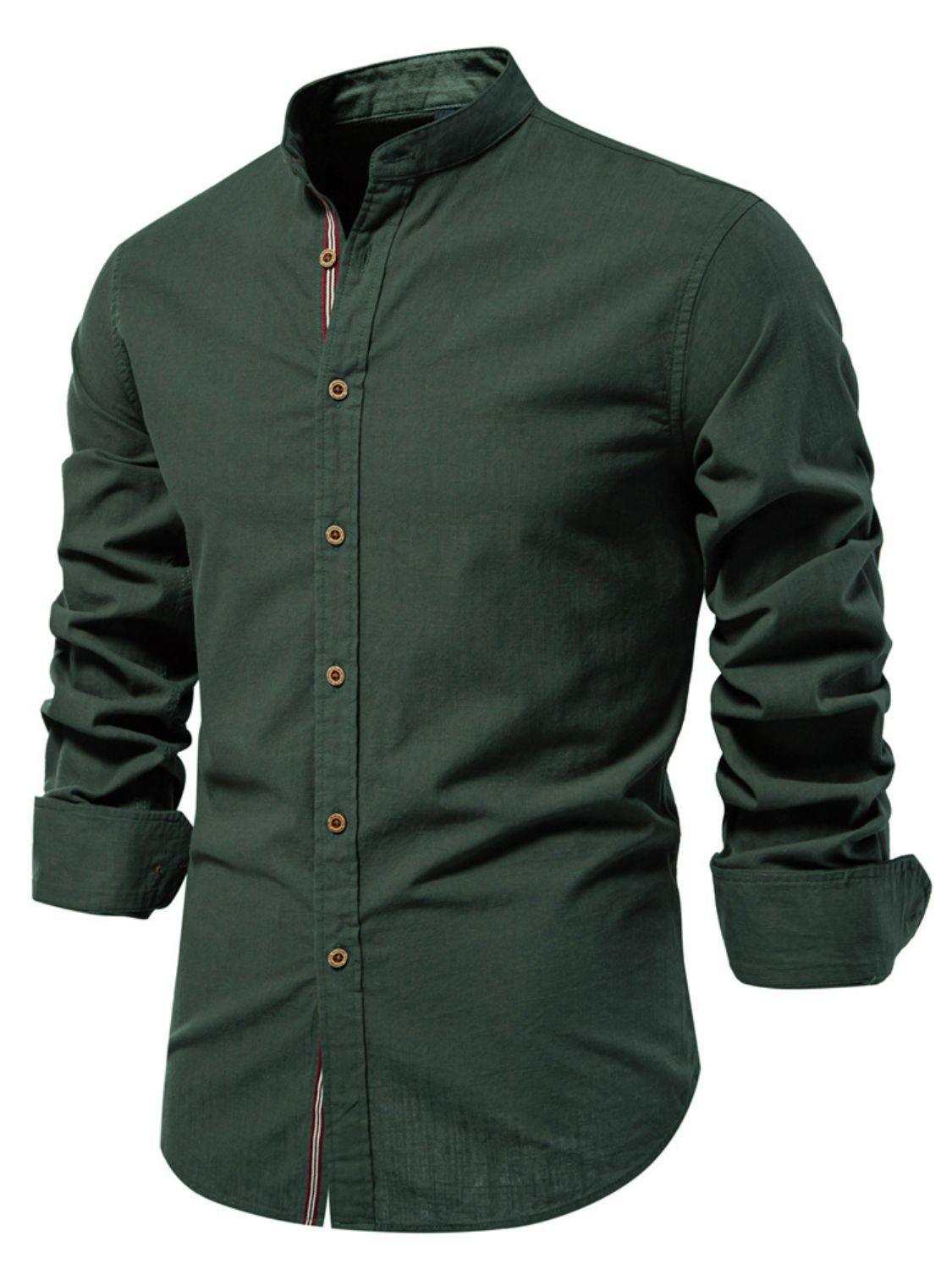 Men's Full Size Button Down Embroidered Shirt Plus Size - Clothes For Her Online Store