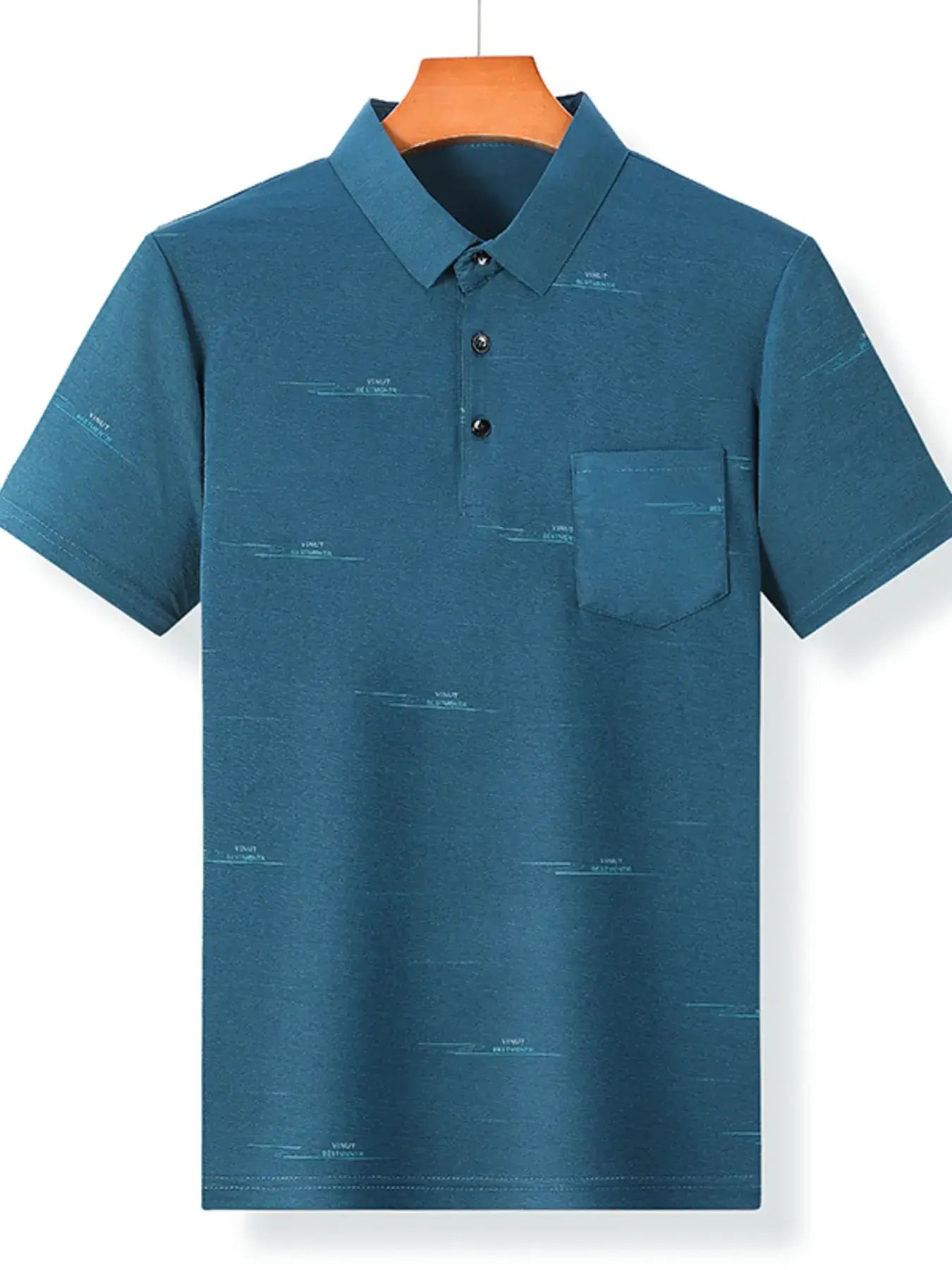 Men's Plus Size Embroidered Detail Short Sleeve Polo