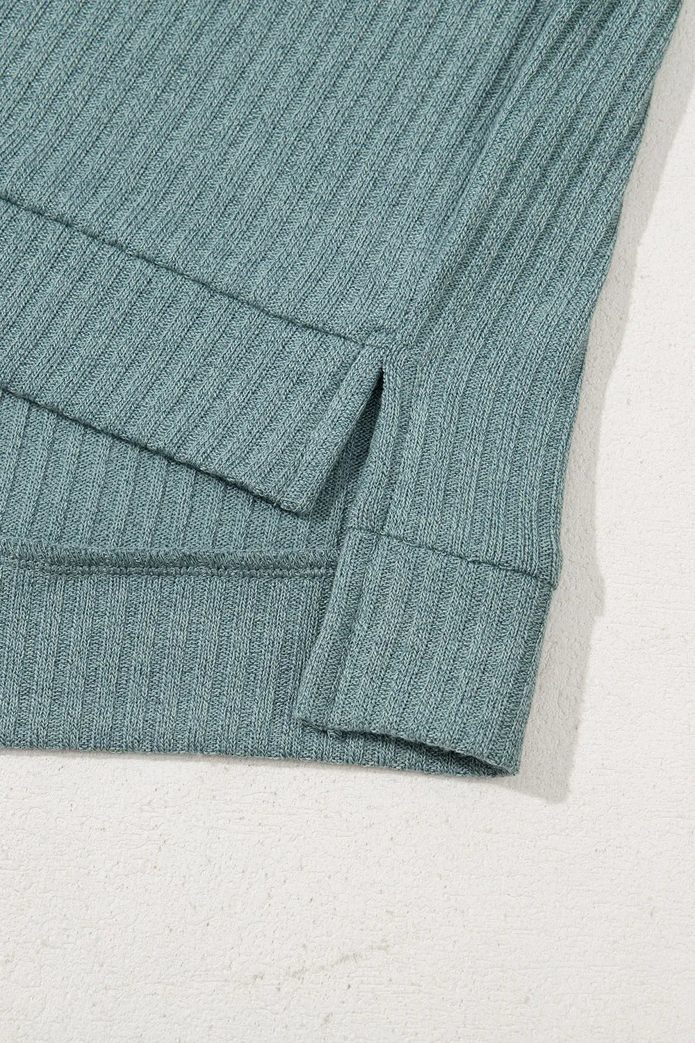 Oversized Ribbed Knit V Neck Dolman Short Sleeve Top