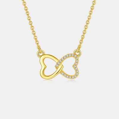 Moissanite 925 Sterling Silver Heart Bow Necklace - Clothes For Her Online Store