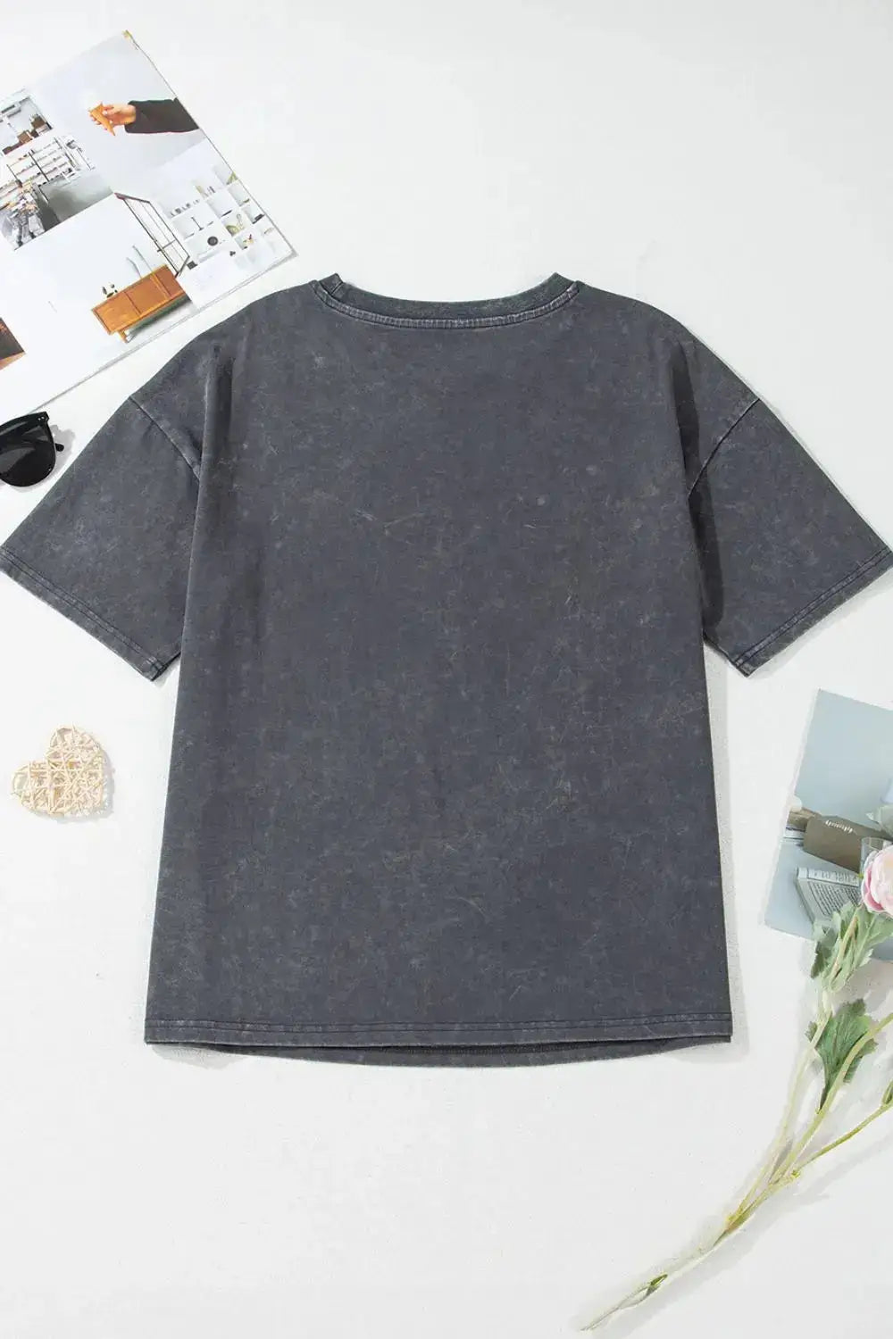 Kindness Butterflies Graphic Mineral Wash Loose Tee - Clothes For Her Online Store