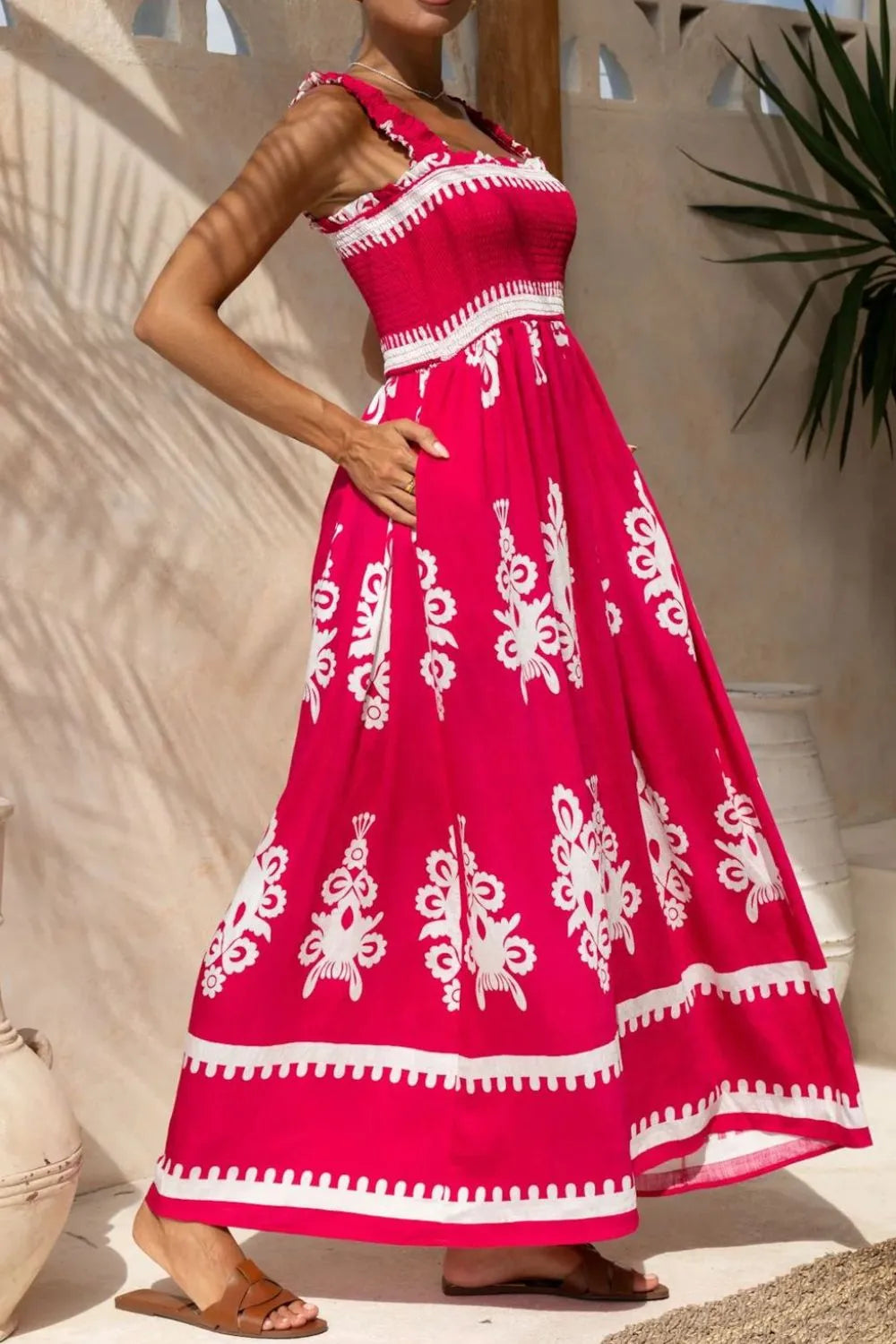 Printed Square Neck Cami Dress