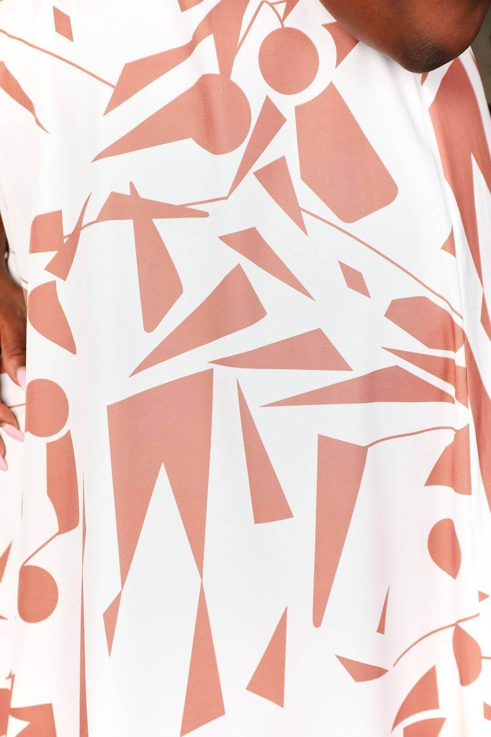 Printed Surplice Balloon Sleeve Dress - Clothes For Her Online Store