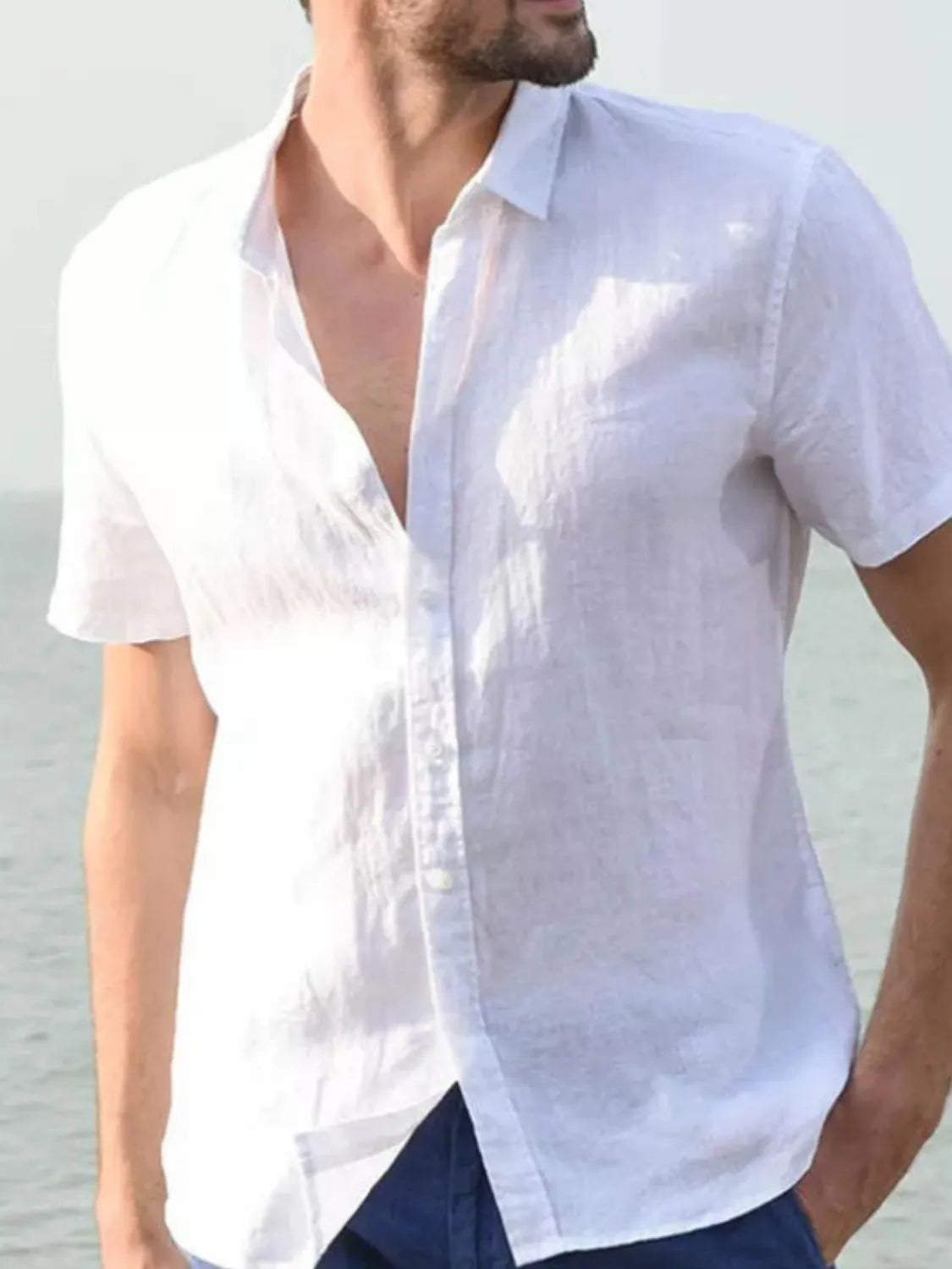 Men's Full Size Button Up Short Sleeve Shirt Plus Size