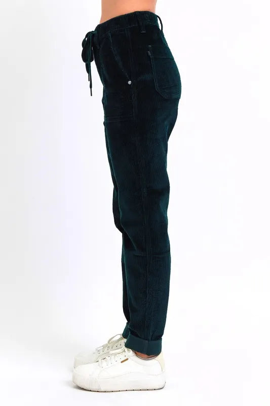Judy Blue Full Size High Waist Corduroy Cuffed Jogger Plus Size