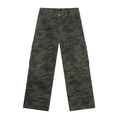 Camouflage Cargo Jeans with Pockets - Clothes For Her Online Store