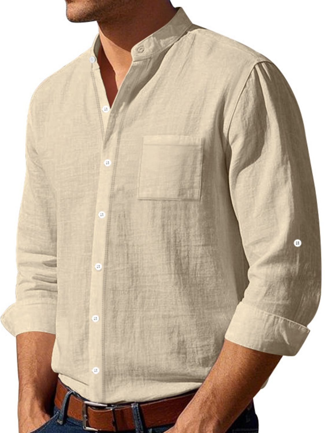 Men's Full Size Button Down Long Sleeve Shirt Plus Size - Clothes For Her Online Store