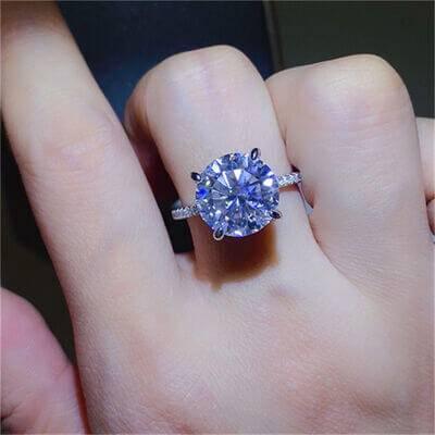 5 Carat Moissanite 925 Sterling Silver Ring - Clothes For Her Online Store