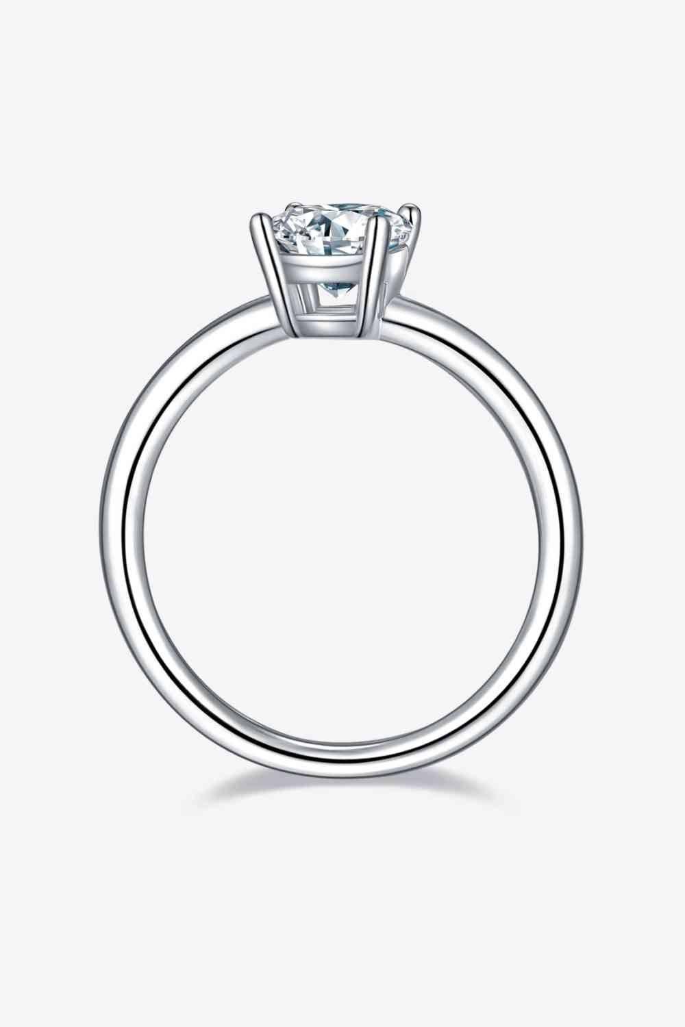 1 Carat Moissanite 925 Sterling Silver Solitaire Ring - Clothes For Her Online Store