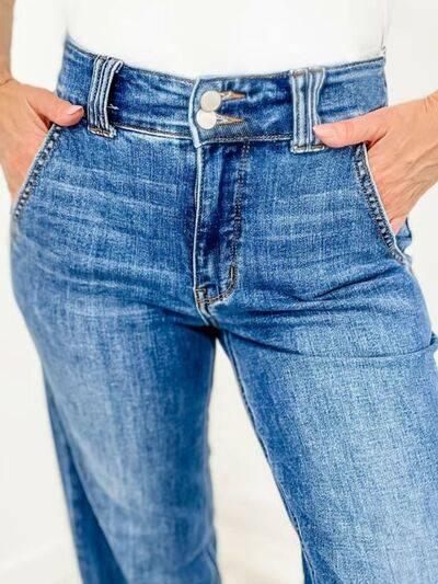 Washed Straight Leg Jeans - Clothes For Her Online Store