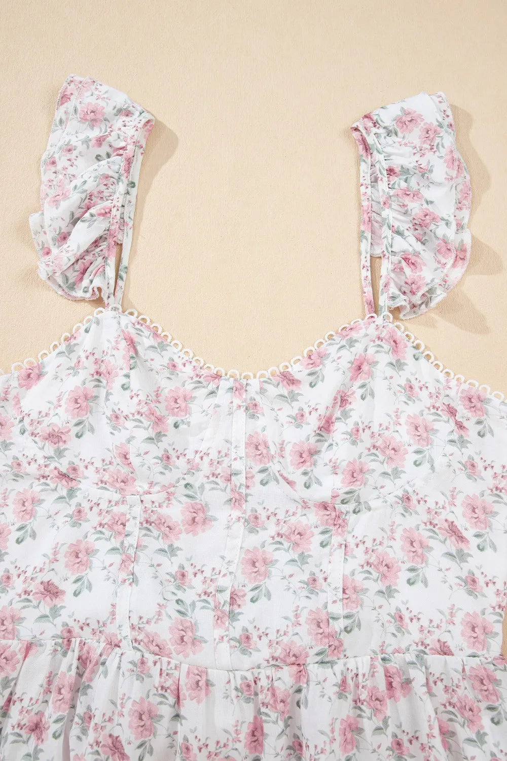 Floral Flutter Peplum Tank Top