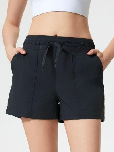 Millennia Drawstring Active Shorts with Pockets - Clothes For Her Online Store