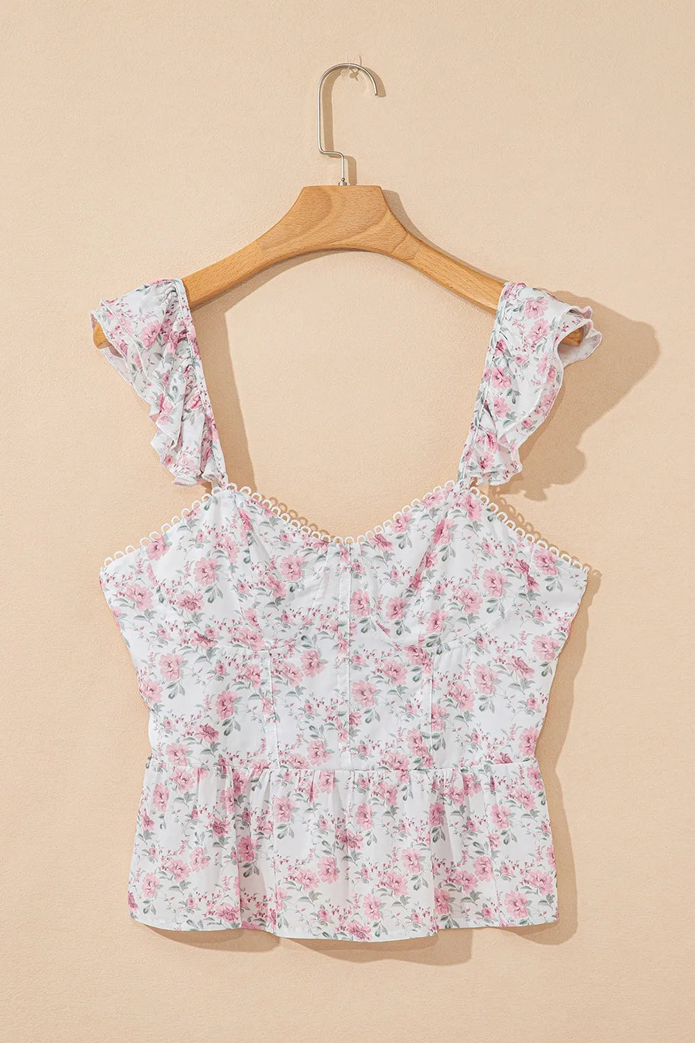 Floral Flutter Peplum Tank Top