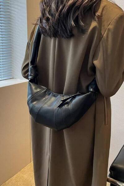Zenana Vegan Leather Croissant Crossbody Bag - Clothes For Her Online Store