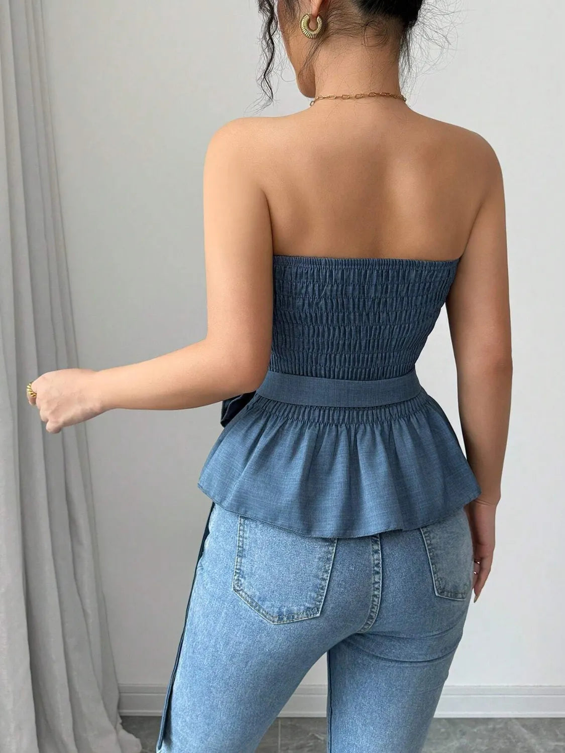 Flower Smocked Tube Top