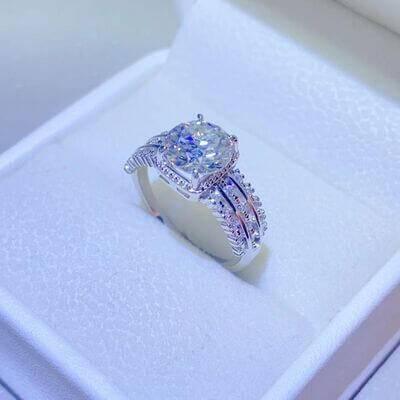 2 Carat Moissanite 925 Sterling Silver Ring - Clothes For Her Online Store
