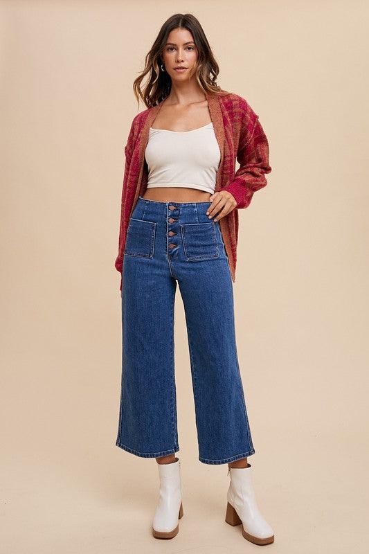 Annie Wear Button Fly High Waist Jeans - Clothes For Her Online Store