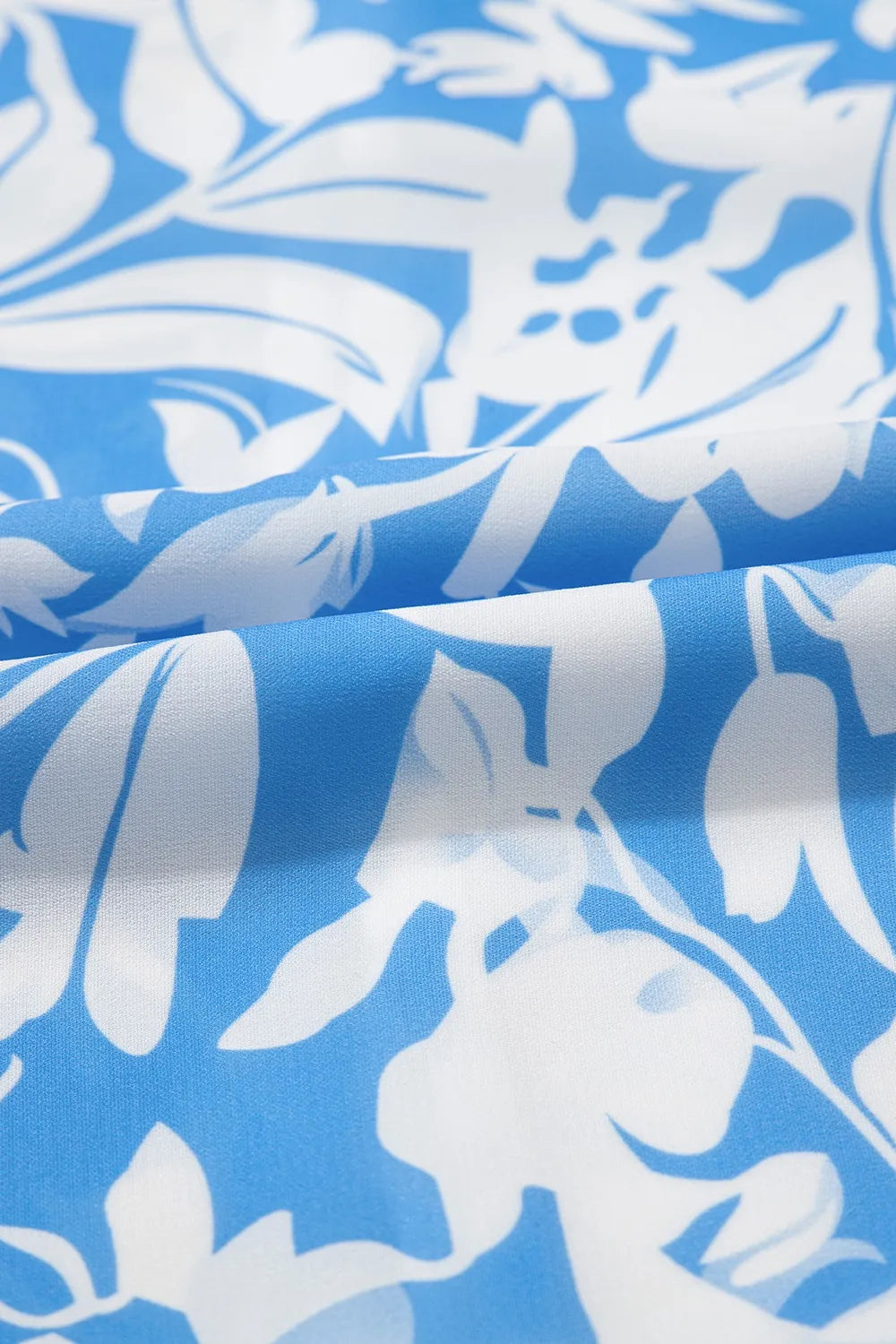 Floral V Neck Puff Short Sleeve Flowy Dress